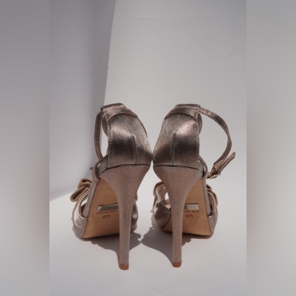 BADGLEY MISCHKA Evening Rose Gold Strappy 4.5" Heels - Picture 4 of 9